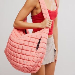 NWT Free People Movement Quilted Carryall Puffer Bag in Color Fruit Punch